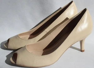 Tahari Size 6.5M Womens Open Peep Toe Nude Shoes Heels Jayne Stiletto Tan - Picture 1 of 7