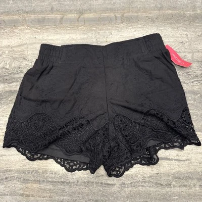 Pantalones Cortos Xhilaration Pull On Para Mujer Talla Pequeña Borde de Encaje Negro NUEVO Escalado Foto 1 de 4