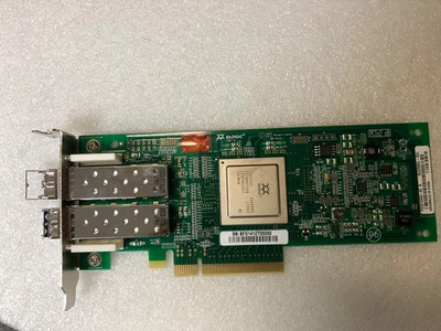 Qlogic QLE2562 8Gb Dual Port PCI-e FC HBA + 2X SFP - Dell RW9KF L/P - Image 1 of 2