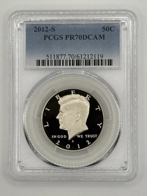 2012 S 50C Kennedy Half Dollar PCGS PR70DCAM - Image 1 of 2