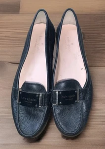 Kate Spade NY Cheshire Loafer Shoes Black leather Size 9B - Picture 1 of 8