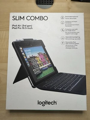 Funda con teclado Logitech Slim Combo Y-B0011 para iPad Pro negra inalámbrica QWERTY Foto 1 de 4