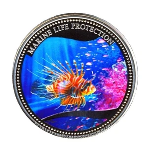 Moneda Pez León Rojo Protección Vida Marina Palau 2009 $1 - Imagen 1 de 2