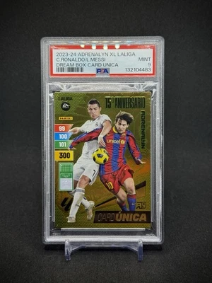 Tarjeta de Cristiano Ronaldo Lionel Messi 2023 Adrenalyn XL La Liga Única PSA 9 Como Nueva Foto 1 de 3