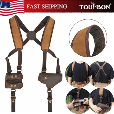 TOURBON Lona Cuero Pistola Arnés de Hombro Funda Mag Bolsas Regalo-Derecho Foto 1 de 4