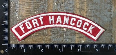 Vintage FORT HANCOCK Army Base Boy Scouts Community Strip RWS Patch 1940's BSA - Image 1 of 2