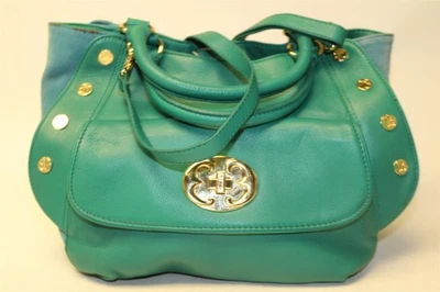 Emma Fox NEW Green Suede Leather Satchel Hobo Crossbody Shoulder Bag  - Image 1 of 4