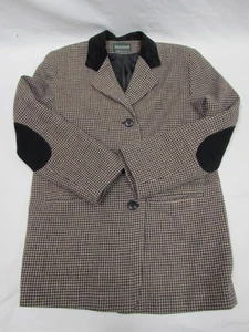 Vintage HB II von Harve Bernard Gr. 10? Blazer-Jacke aus Wolle mit Hahnentrittmuster schwarz & hellbraun - Bild 1 von 6
