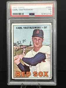 1967 Topps MLB Béisbol #355 Carl Yastrzemski Salón de la fama PSA 3 en muy buena condición Medias Rojas de Boston - Imagen 1 de 2