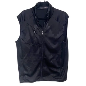 Ralph Lauren Vest Mens Large Black Golf Full Zip Pockets Performance Aztec RLX - Picture 1 of 11