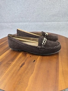 Mocasín Naturalizer Comfort N5 Kaptain gamuza marrón cadena dorada acento mujer talla 8 - Imagen 1 de 13