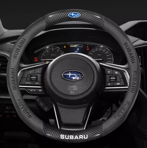 15" PU Leder+Kohlefaser Lenkradabdeckung für 1960-2025 Subaru Alle Autos - Bild 1 von 12