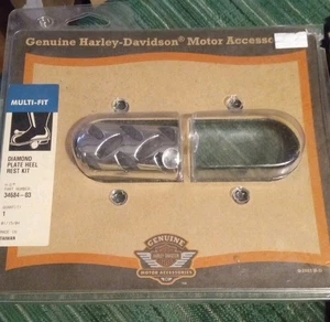 Genuine Harley-Davidson Diamond Plate Heel Rest Kit 34684-03 NEW - Bild 1 von 6