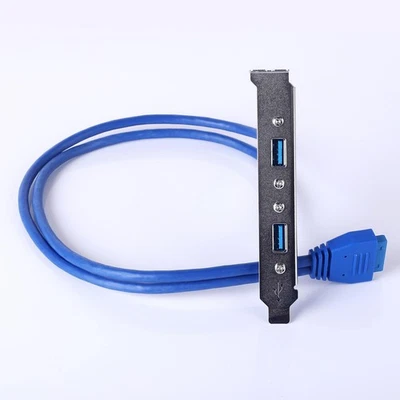 USB 3.0 Type-A Female Panel Mount to Motherboard USB 3.0 Internal IDC 20 Pin - Image 1 of 4