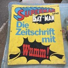 Werbeschild von Batman und Superman Zeitschrift von 1968 Museal noch nie gesehen