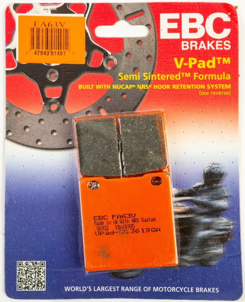 EBC FA63V Semi-Sintered V Brake Pads 89-10  Suzuki  GS 500 - Image 1 of 1
