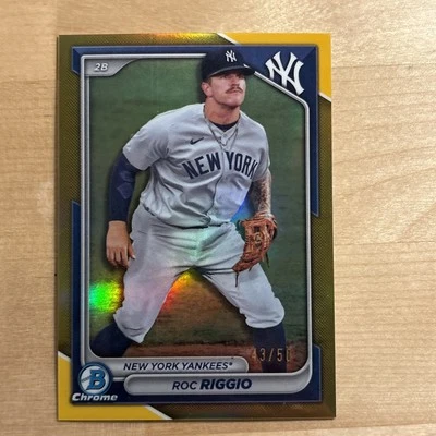 Roc Riggio 2024 Bowman #BP-70 gold refractor  New York Yankees /50 - Image 1 of 4
