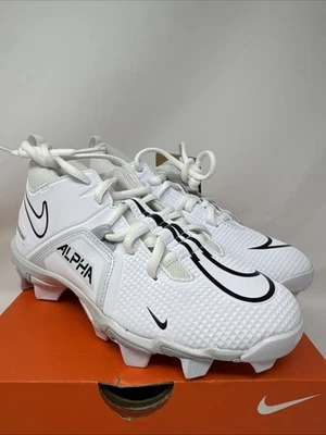 NEW 4Y Nike White Alpha Menace 3 Shark BG Cleats Youth Boy or Girl CV0581-109 - Image 1 of 4