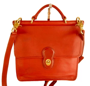 Borsa a tracolla Coach vintage USA rossa Willis guanto pelle conciata manico superiore #9927 FAB - Foto 1 di 20