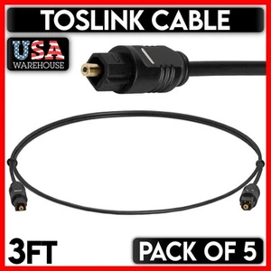 Cable óptico TOSLink 3 pies delgado fibra óptica audio digital barra de sonido cable 5 piezas - Imagen 1 de 5