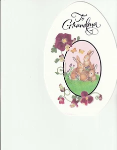 HAPPY EASTER Card FORGET ME NOT To Grandma  - Picture 1 of 1