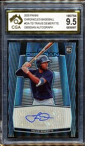 2020 Panini Obsidian Autographs #OA-TD Travis Demeritte CGA 9.5 - Picture 1 of 3