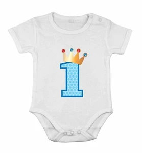 Erster Geburtstag Strampler Baumwolle Junge Neugeborene Strampler Prinzessin Dusche Einteiler - Bild 1 von 5
