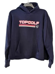 Under Armour TOP GOLF Navy& Pink Hoodie Sweatshirt Unisex XL 52” Chest X 25” L - Picture 1 of 4