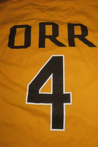 Old Time Hockey BOBBY ORR No 4 BOSTON BRUINS (MED) T-Shirt Jersey YEL Cover