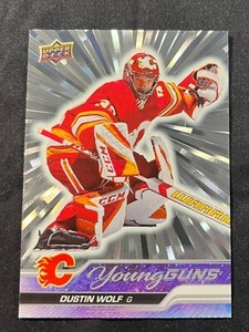 2023-24 Upper Deck Series 1 Hockey Dustin Wolf Young Guns Silver Outburst # 210