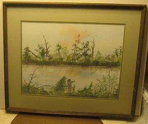 Wonderful Watercolor Landscape by CARL GRIFFIN Dated 1979 with BIO on Back!! - Picture 1 of 5