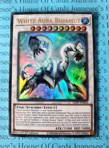 Tarjeta LED7-EN056 Blanca Aura Bihamut Ultra Rara Yu-Gi-Oh 1ª Edición Nueva - Imagen 1 de 3