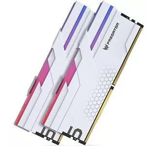 32GB DDR5 Gaming RAM PREDATOR Hermes 2x 16GB 6400MHz CL32 White RGB Desktop PC - Picture 1 of 6