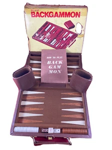 Vintage Deluxe Backgammon Magnetic Travel Set Complete #3482 - Picture 1 of 5