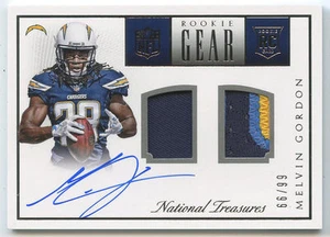 2015 Melvin Gordon National Treasure Rookie Gear Autograph Memorabilia 66/99 - Picture 1 of 3