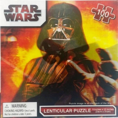 Линзовидная головоломка Star Wars Darth Vader 100 штук фактический размер 12 x 9 дюймов новая запечатанная - Изображение 1 из 3
