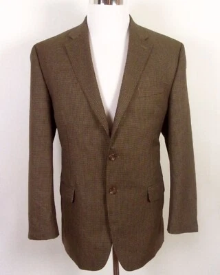 EUC Chaps beige/black Micro Houndstooth Rayon Blend Sportcoat Blazer SZ 44 R - Image 1 of 4