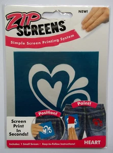 Zip Screens Printing System  Heart Free Shipping 1 small Screen 3 x 3 Inches NIP - Picture 1 of 2