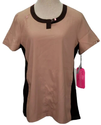 Blusa Médica Pequeña Koi Lite Lotus para Mujer Latte Calce Ajustado #388, Nueva con Etiquetas Foto 1 de 4