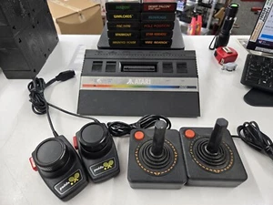 Vintage Atari 2600 Console With 10 Games And Controllers. Untested - Picture 1 of 6
