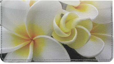 Cubierta de chequera de diseñador de flores hawaianas, ranuras para tarjetas de crédito y bucle para bolígrafo Foto 1 de 4