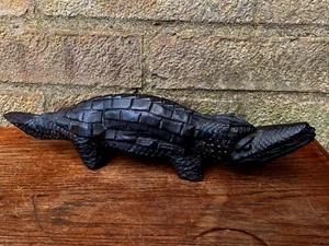 Antique African Tribal Carved Hardwood Crocodile Sculpture - Picture 1 of 24