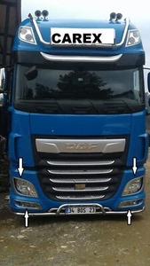 DAF XF106 NEBELSCHEINWERFER RAHMEN und LKW SCHEINWERFER 4 Stück EDELSTAHL - Bild 1 von 3