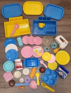 Fisher Price Fun with Food Kitchen Dish Drain Utensils Blender Ice Cube Tray Lot - Picture 1 of 6