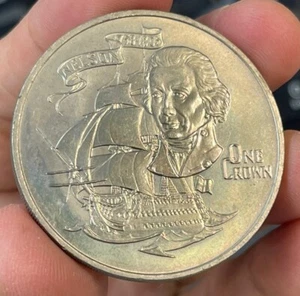 1980 Gibraltar One Crown Coin Excellent Condition - Picture 1 of 6