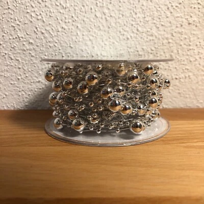10 Meter Deko Perlenkette in Silber von Hobby Fun für Hochzeit Party Deko - Bild 1 von 2