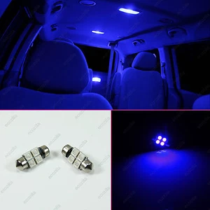 2pcs Ultra Blue Fetoon 31mm 1.25" Interior Dome T10 Wedge 12V LED Light Bulbs - Picture 1 of 3