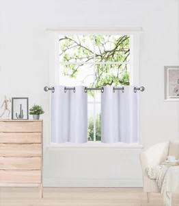 2 SMALL LIGHT FILTERING PANELS SOLID WINDOW CURTAINS FOR ANY ROOM 24" LENGTH N29 - Picture 1 of 27