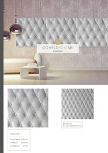PANNELLO PARETE IN GESSO BIANCO 60x60x2 cm. CUSCINO - Cf. 4 pz. ARREDO INTERNO - Foto 1 di 1