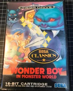 VINTAGE 1992 SEGA MEGA DRIVE WONDER BOY IN MONSTER WORLD CART VIDEO GAME - Picture 1 of 5
